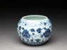 Blue-and-white jar with flowers (oblique)