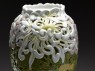 Art Nouveau style vase with chrysanthemums (detail, upper part)