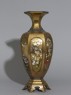 Hexagonal baluster vase with flowers and birds (side)