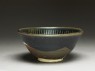 Black ware bowl with stripes (oblique)