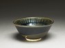 Black ware bowl with stripes (oblique)