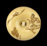 Manjū netsuke depicting characters from the Nō play 'Okina' (back)