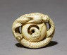 Netsuke in the form of a dragon coiled around a bowl (top)