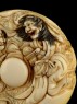 Manjū netsuke depicting Taira no Koremochi with a witch (detail)