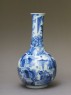 Bottle in the Chinese 'transitional style' with figures in a landscape (side)