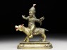 Figure of Las Mkhan damar po, acolyte of Beg-tse god of war, on a wolf (side)