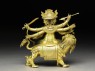 Figure of Dam can Dorje legs pa on a lion (side)