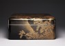 Ryoshibako, or paper box, with maple trees and waterfall (side)