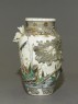 Satsuma style vase with lotus plants and ducks (side)