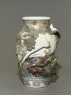 Satsuma style vase with lotus plants and ducks (side)