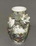 Satsuma style vase with lotus plants and ducks (oblique)