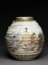 Satsuma style vase with archers and warriors (side)