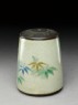 Tea caddy with pine trees and bamboo (oblique)