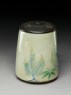 Tea caddy with pine trees and bamboo (oblique)