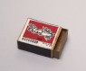 Matchbox depicting a woman holding a lantern (oblique)