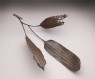 Okimono, or ornament, in the form of bamboo leaves and a cicada (bottom)