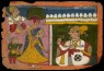 Recto: Noblemen in durbar
Verso: Dancing girl performing for a Raja (back)
