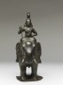 Figure of an elephant and rider from a hanging lamp (front)