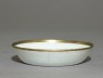 White ware dish with floral decoration (oblique)