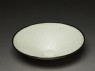 White ware dish with floral decoration (oblique)