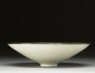 White ware dish with floral decoration (side)