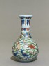 Wucai ware vase with fish amid waves (side)