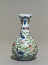 Wucai ware vase with fish amid waves (side)