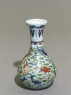 Wucai ware vase with fish amid waves (oblique)
