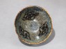 Black ware tea bowl with 'tortoiseshell' glazes (top)