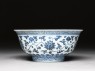 Blue-and-white bowl with lotus scrolls (side)