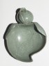 Greenware brush washer in the form of a peach and leaf (top)