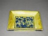 Square dish with flowers (oblique)