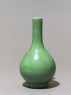 Tall-necked vase with green glaze (side)