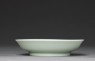 Porcelain saucer dish with celadon glaze (side)
