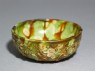 Bowl with floral decoration and three-colour glaze (oblique)