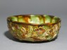 Bowl with floral decoration and three-colour glaze (oblique)