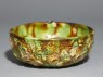 Bowl with floral decoration and three-colour glaze (oblique)