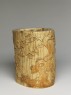 Ivory brush pot with plum blossoms and a poem (oblique)
