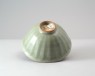 Greenware bowl with lotus petals (oblique)