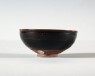 Black ware tea bowl with phoenixes (oblique)