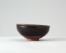 Black ware tea bowl with phoenixes (oblique)