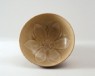 Greenware bowl with flower (oblique)
