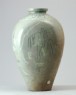 Greenware vase with birds and floral decoration (back)