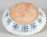 Blue-and-white dish with floral decoration (oblique)