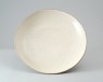 White ware dish with floral decoration (oblique)