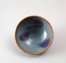 Bowl with blue glaze and purple splashes (top)