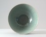 Greenware bowl with lotus petals (oblique)