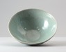 Greenware bowl with lotus petals (oblique)