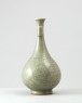 Greenware vase with peony scroll decoration (oblique)