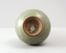 Greenware vase with peony scroll decoration (oblique)